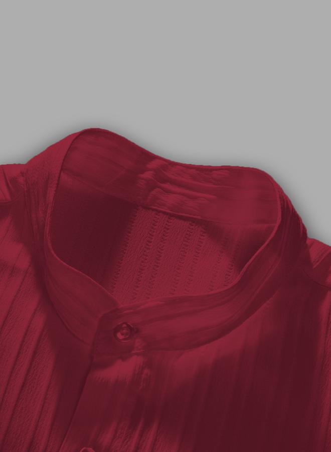 Take Two Striped Stand Collar Short Sleeve Shirt and Trousers Co-Ords - Image 3