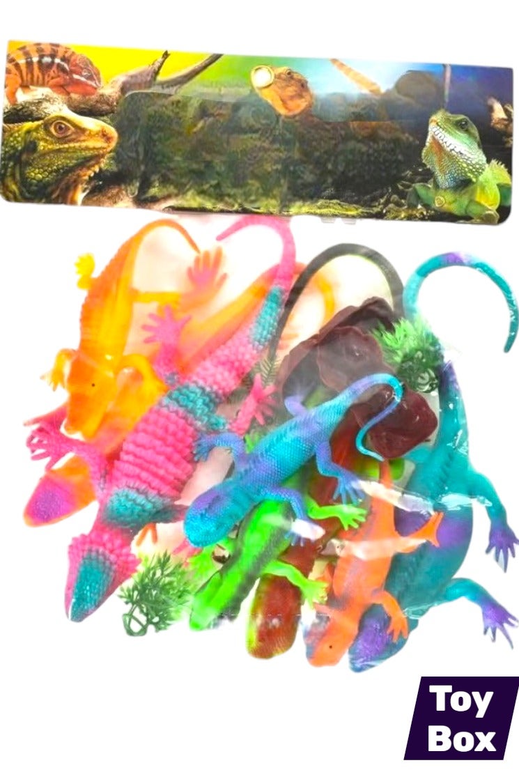 Toy Box Lizards Toy Set Realistic Rubber Lizards Toy Set For Kids ...
