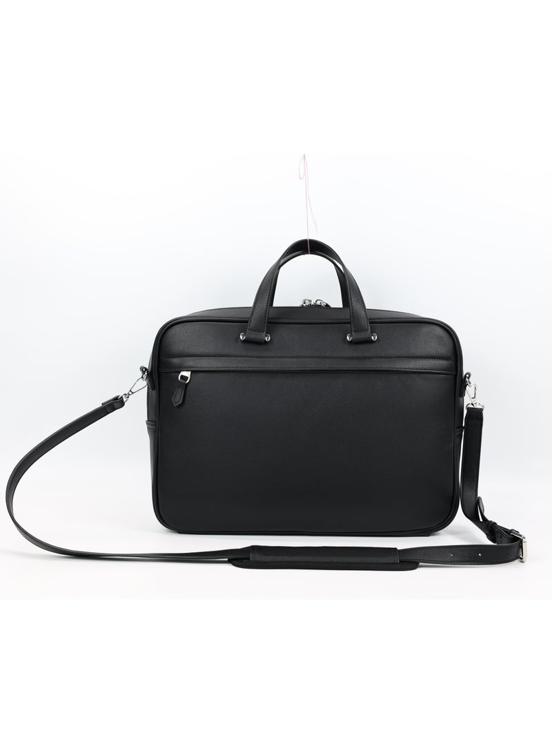 LEVELO Luxe 16" Laptop Sleeve / Multiple Compartments / Ample Space / Sleek Design / Secure Closure / Padded Interior Bag / Scratch Resistant - Black  - Image 1