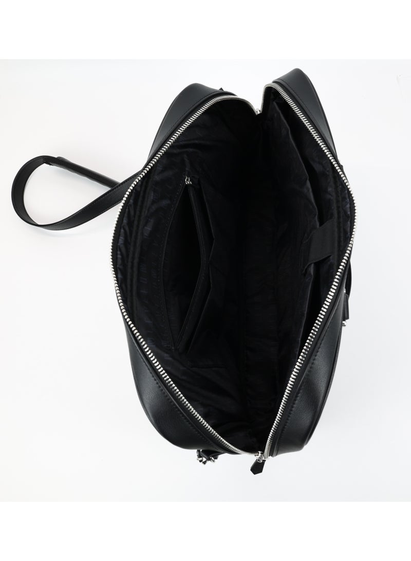 LEVELO Luxe 16" Laptop Sleeve / Multiple Compartments / Ample Space / Sleek Design / Secure Closure / Padded Interior Bag / Scratch Resistant - Black  - Image 3