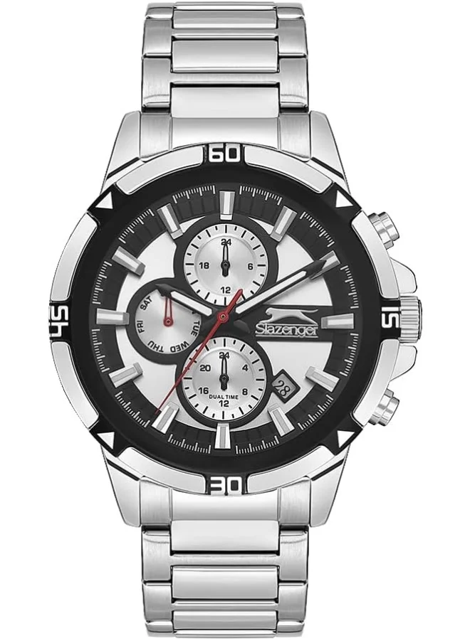 Slazenger SLAZENGER Men's Watch, Multi Function Display and Metal Strap - SL.9.2249.2.01, Silver