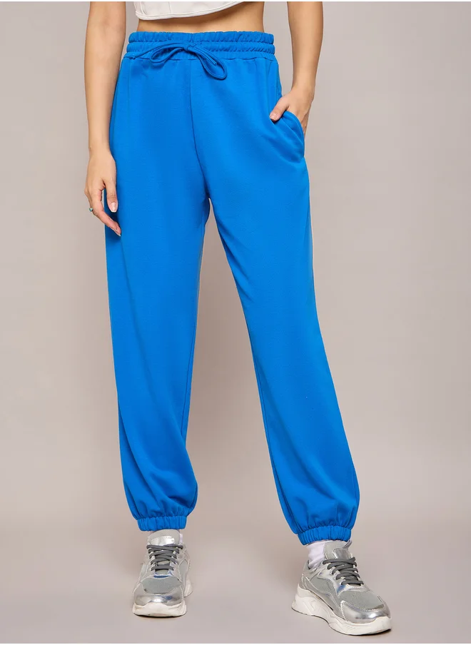 SASSAFRAS Solid Terry Baggy Joggers with Elasticated Waist