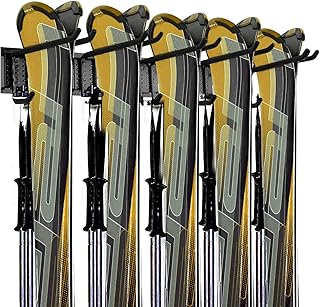 Walmann Garage Storage Organization System Ski Wall Rack 5 Pairs of Skis Mount Hanger Home Shed and Garage Snowboard - Image 1