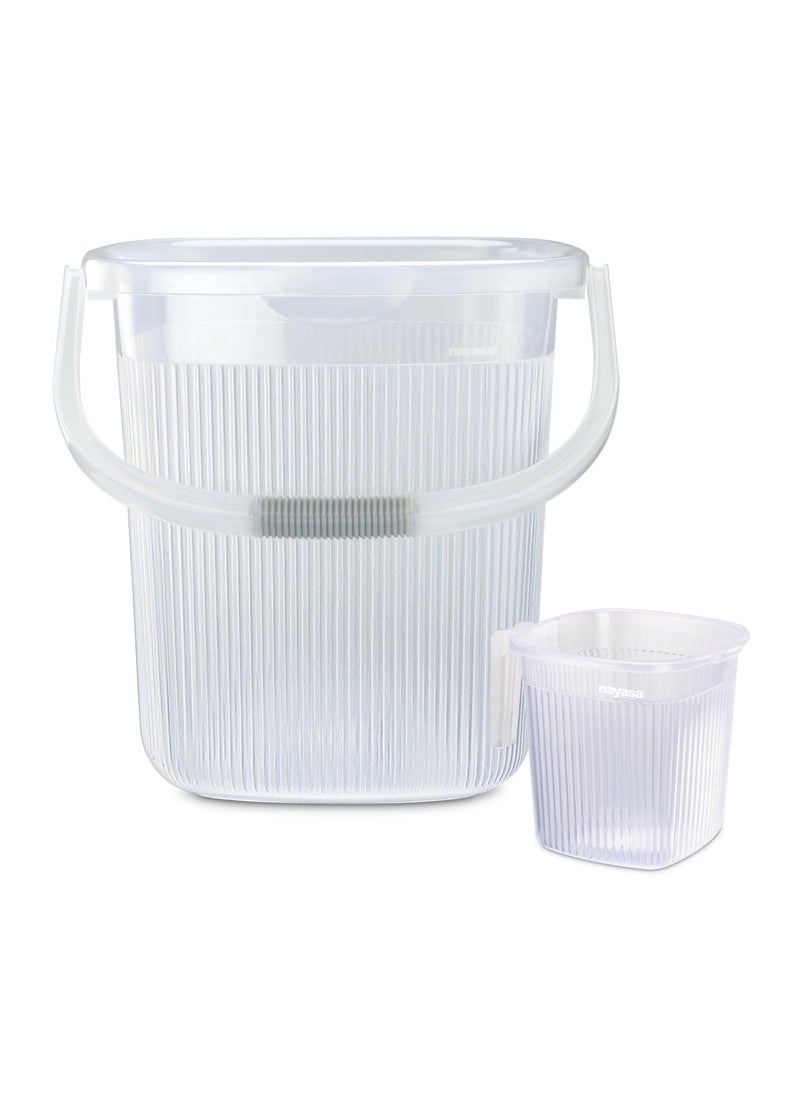 NAYASA Nayasa Rimmy 20, 2 Pcs Bathroom Set (18 L Bucket + 1 L Mug), Transperent  - Image 1