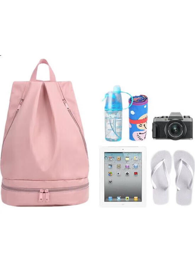 Youyou Waterproof Swimming Bag, Portable Backpack, Fitness Sports Dry-Wet Separation Storage Bag 91308, Pink Enlarged Version - Image 2