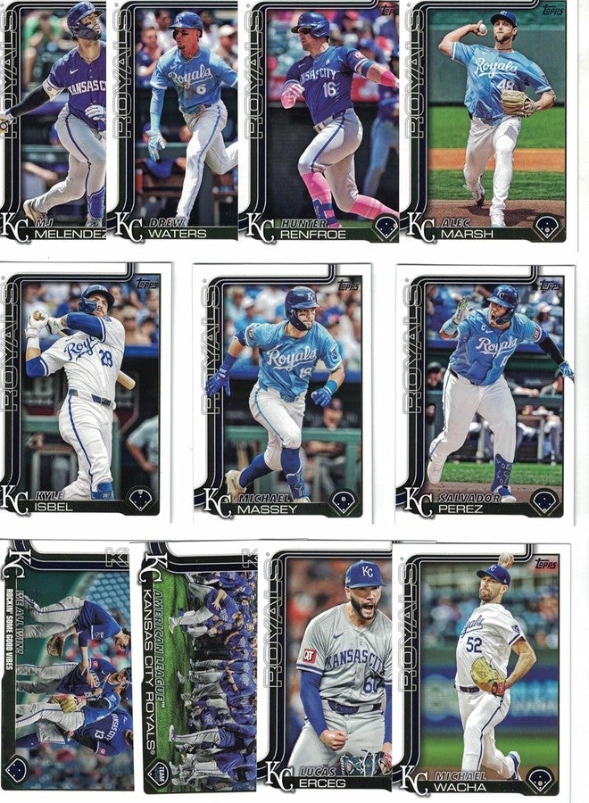 Topps Total Kansas City Royals 2025 Topps Complete Mint 19 Card Hand Collated Team Set Featuring Salvador Perez and Bobby Witt Jr with a Tyler Gentry Rookie Card Plus - Image 3