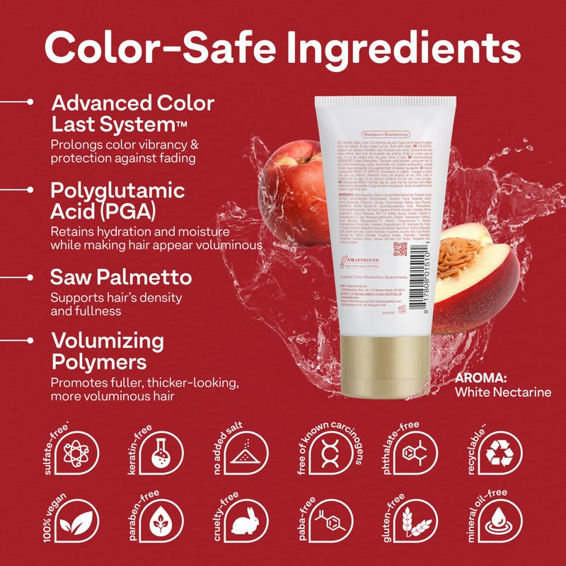 ColorProof Volume Shampoo for Women 1.7 Fl. Oz. Volume Shampoo, White Nectarine Scent, Travel Size Sulfate Free Shampoo - Image 2