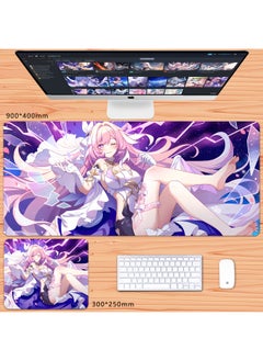 No Overlock Honkai Impact 3 Mouse Pad Extra Large Animation Kiana Dem Lisa Alicia Two-Dimensional Notebook-Color:100x50cm Thickness 3mm-Pattern:Violet Goddess 2