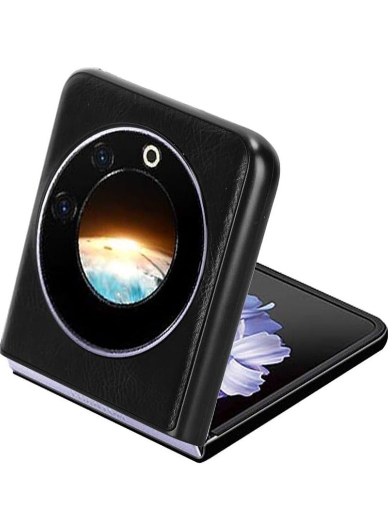 Tecno Phantom V Flip Case Ultra-thin Dermatoglyph phone case, PU+PC+TPU Cover  - Image 4