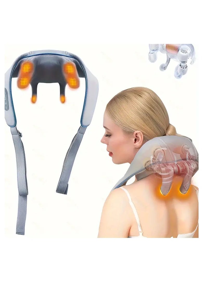 Hihonor Neck Shoulder Massager Relieves Tension Improves Circulation Ultimate Comfort Portable Alleviates Muscle Soreness Stylish Eases Stiffness (Grey) - Image 1