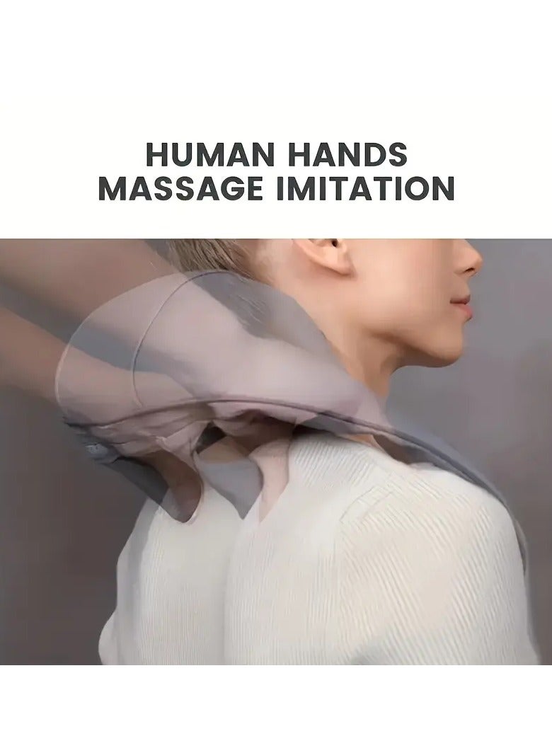 Hihonor Neck Shoulder Massager Relieves Tension Improves Circulation Ultimate Comfort Portable Alleviates Muscle Soreness Stylish Eases Stiffness (Grey) - Image 2
