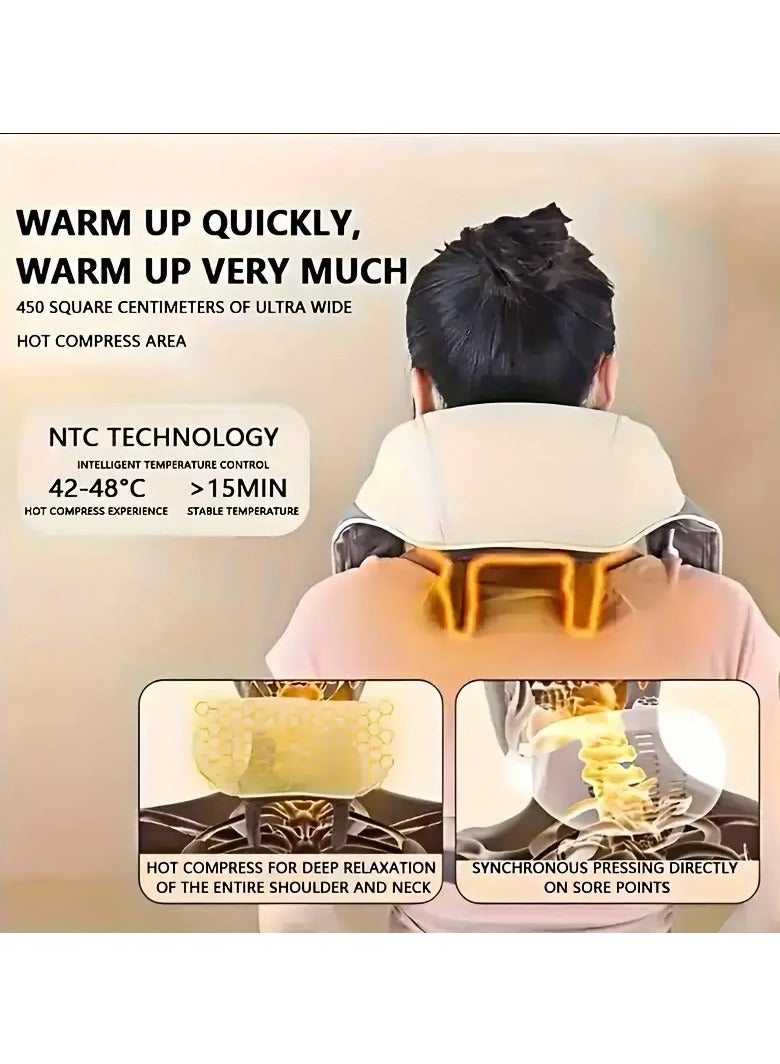 Hihonor Neck Shoulder Massager Relieves Tension Improves Circulation Ultimate Comfort Portable Alleviates Muscle Soreness Stylish Eases Stiffness (Grey) - Image 5