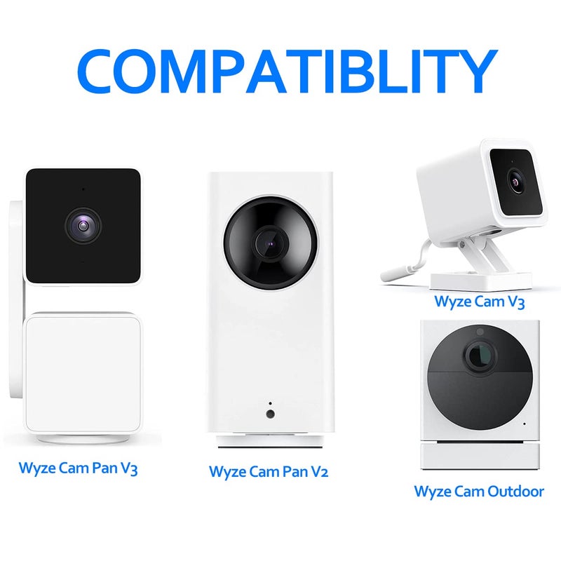 Pefecon Wall Mount for Wyze Cam Pan V3 and Wyze Cam V4 and V3, 2 Pack 360 Degree Swivel Adjustable Bracket for Wyze Camera System (Wyze Camera is Not Included) - Image 2