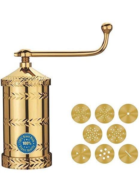Konquer TimeS Konquer TimeS Pure Brass Sev Sancha Machine with Free 6 Different Jali for Making Different Types of Sevaiya Sev Gathiya Murukku Chakli Bhujia Idiyappam Heavy  - Image 1