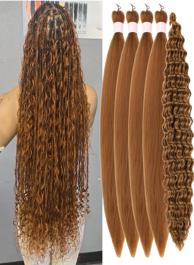 Leticia Honey Blonde Braiding Hair Pre Stretched Boho Braids Colored Hypoallergenic prestretched Boho Hair Curls Knotless ez braid micro Boho Braids - Image 1