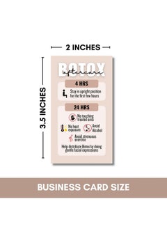Tats4now Modern Professional Botox Aftercare Instuction Cards For Medspas And Nurse Injectors - 55 Cards - Business Card Size - Full Color High Gloss Front And Back - Post Botox Care Tips… (Tan)  - Image 2