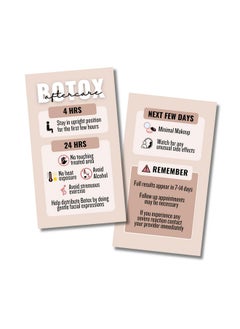 Tats4now Modern Professional Botox Aftercare Instuction Cards For Medspas And Nurse Injectors - 55 Cards - Business Card Size - Full Color High Gloss Front And Back - Post Botox Care Tips… (Tan)  - Image 1