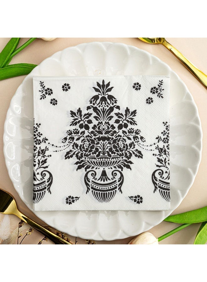 YOLOLAND 40-Piece Double-Layer Floral-Printed Classic Lace Napkins, 13x13 Inch - Perfect for Elegant Gatherings & Weddings - Image 1