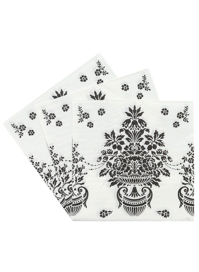 YOLOLAND 40-Piece Double-Layer Floral-Printed Classic Lace Napkins, 13x13 Inch - Perfect for Elegant Gatherings & Weddings - Image 4