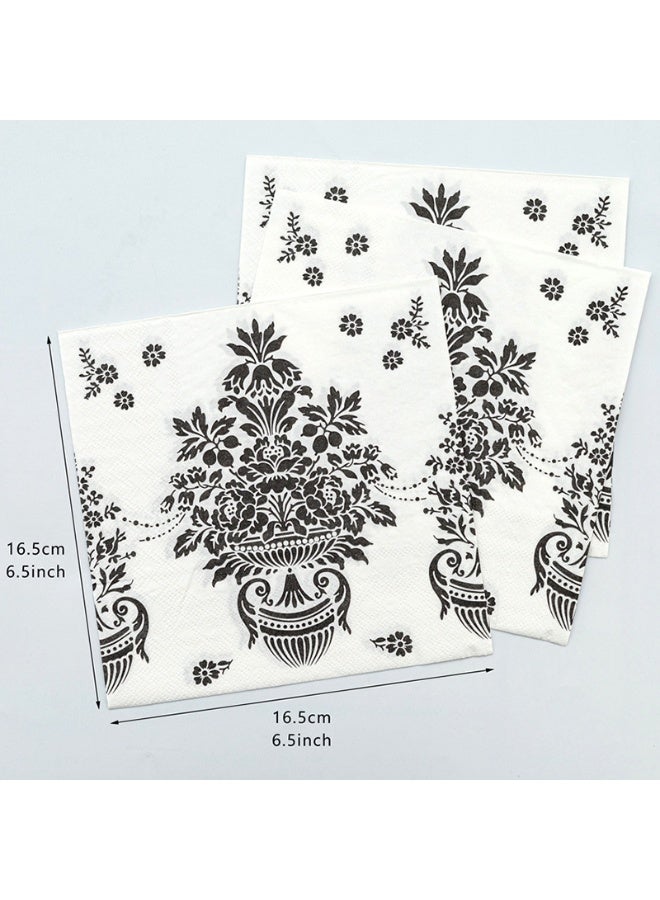 YOLOLAND 40-Piece Double-Layer Floral-Printed Classic Lace Napkins, 13x13 Inch - Perfect for Elegant Gatherings & Weddings - Image 2