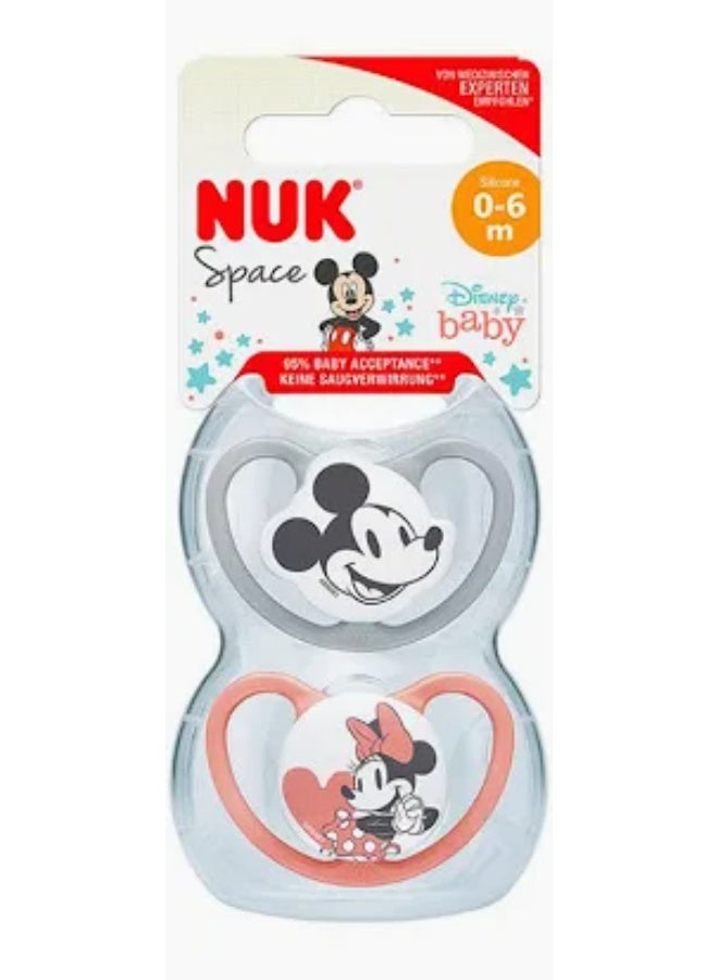 Nuk baby pacifier mickey minnie 0-6 month 2 piece