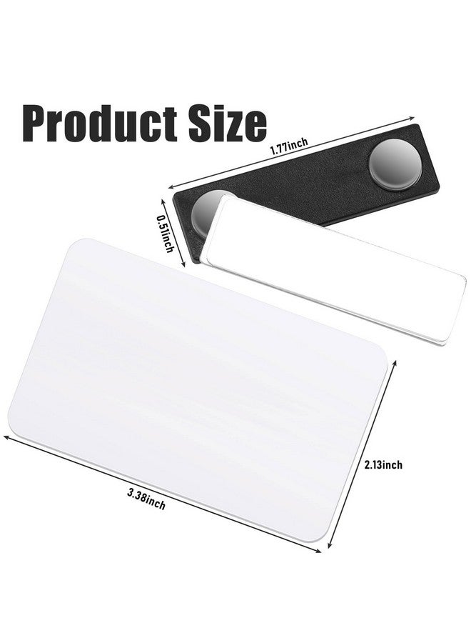 Chinco 50 Set Magnetic Name Badges And Large Blank Diy Name Tag Badge Holders With Magnetic Plastic Name Tag For Personalized Jacket Shirts Office School Supplies (3.38 X 2.13 Inch) - Image 2