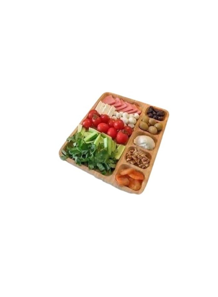 Wooden serving tray with distinctive design and coasters - a touch of luxury for the dining room BK - Image 1