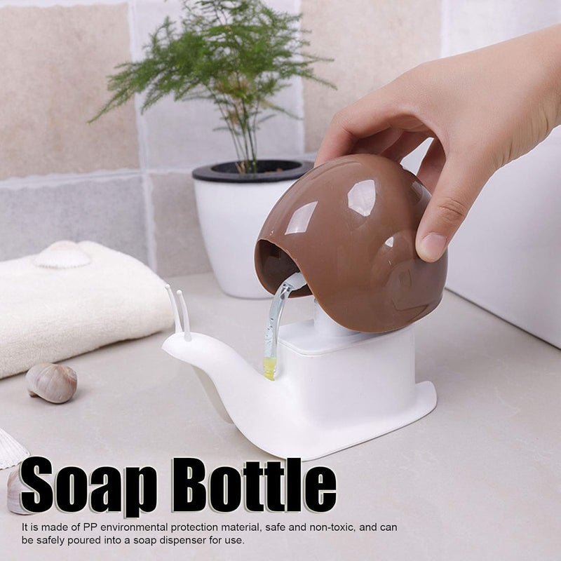 SANGOZ Snail-Shape Liquid Soap Dispenser-120ml Portable Snail Shape Liquid Soap Dispenser Hand Wash Dispenser Pump Push-Type Shampoo Dispenser for Home Plastic (Pack of 1) - Image 3