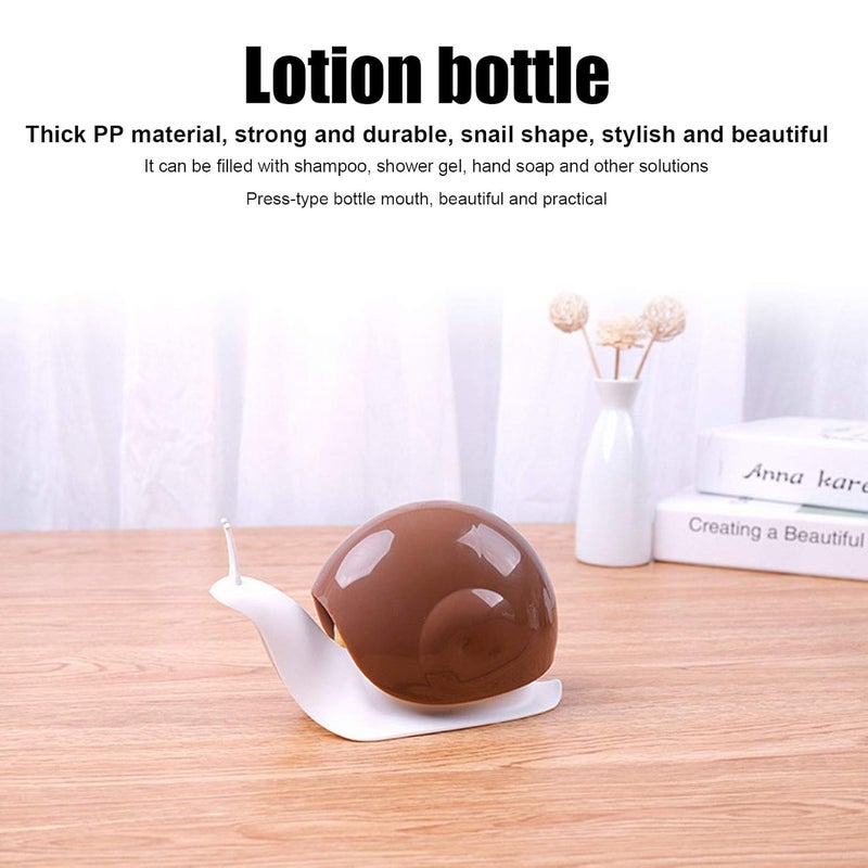 SANGOZ Snail-Shape Liquid Soap Dispenser-120ml Portable Snail Shape Liquid Soap Dispenser Hand Wash Dispenser Pump Push-Type Shampoo Dispenser for Home Plastic (Pack of 1) - Image 2