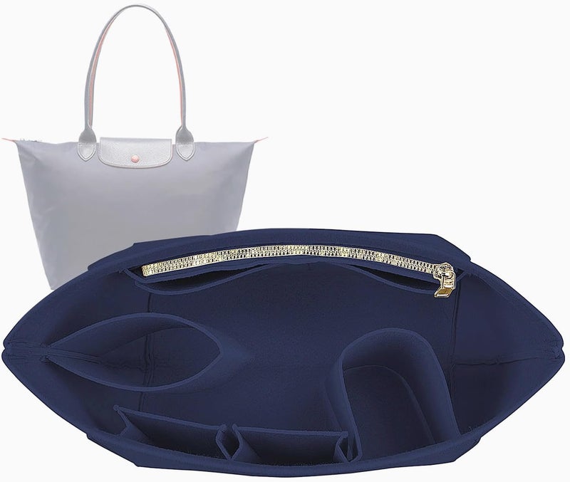 Lckaey حشوة منظم حقيبة - منظم من اللباد لحقيبة Longchamp Le Pliage الكبيرة - أزرق بحري - Image 1