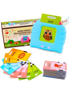 Festive Gallery Educational Toy For Kids Listen and Learn Literacy Audible Flash Cards For Toddlers 1 2 3 4 5 6 Years Old Boys Girls Flashcards Device With 112 pcs Double Sided Cards 224 Words Blue Reader  - Image 2