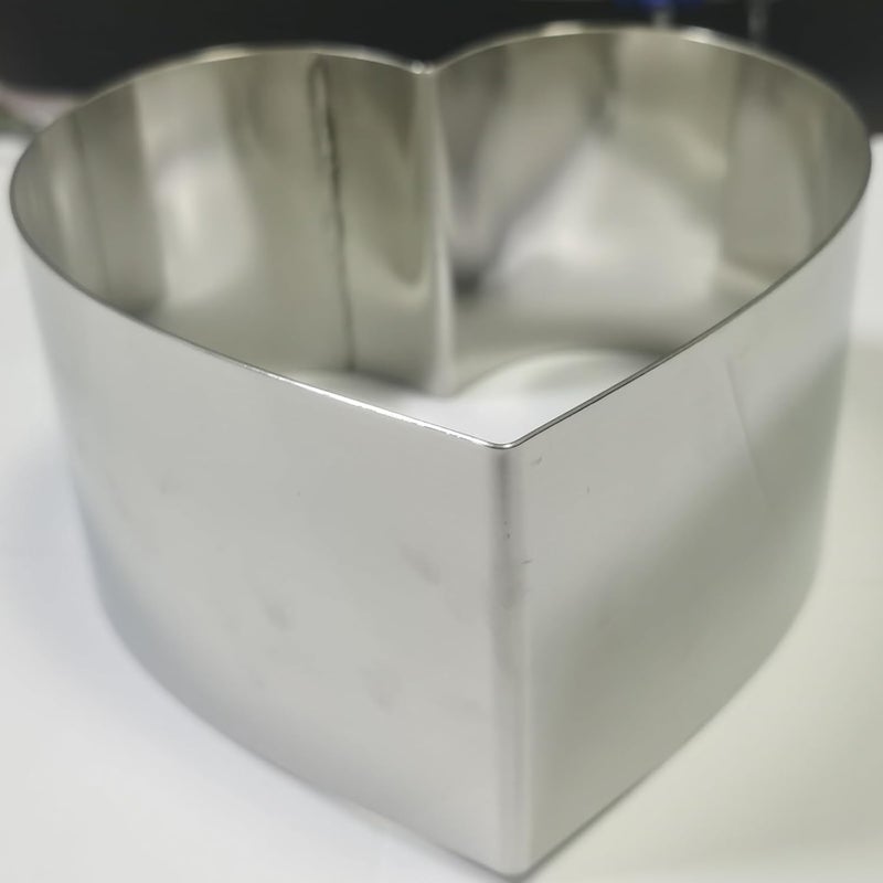 SADYFON 6 Inch Heart Shaped Cake Pan, Bottomless Cake Mould for Wedding, Stainless Steel, Measuring 6 x 3 inches (15 x 8 cm) - Image 5