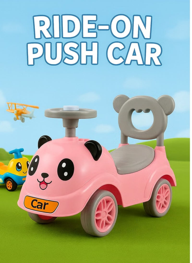 سيارة ركوب أطفال باندا كيوت - لون وردي – موسيقى وأضواء وتخزين – آمنة ومريحة للأطفال - Image 2