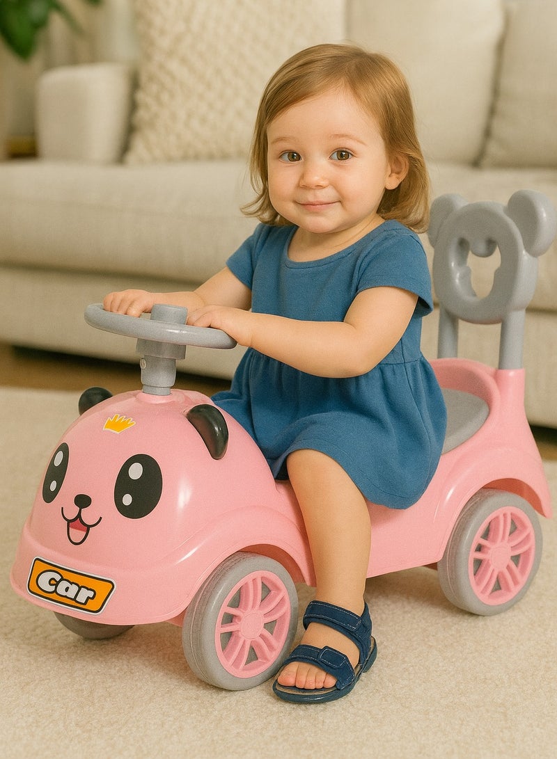سيارة ركوب أطفال باندا كيوت - لون وردي – موسيقى وأضواء وتخزين – آمنة ومريحة للأطفال - Image 5