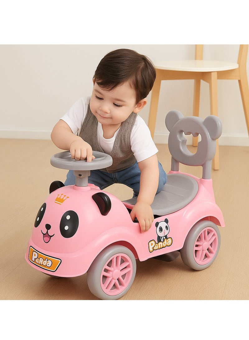سيارة ركوب أطفال باندا كيوت - لون وردي – موسيقى وأضواء وتخزين – آمنة ومريحة للأطفال - Image 4