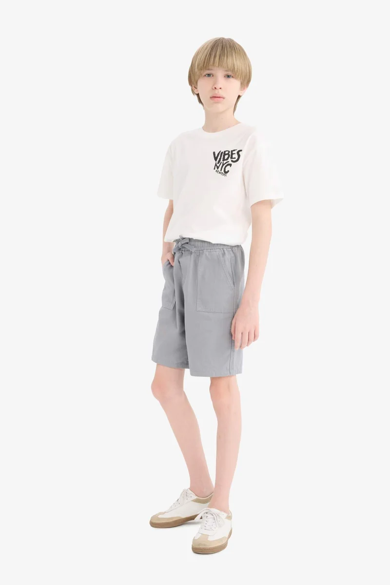 ديفاكتو Boy Crew Neck Printed Short Sleeve T-Shirt