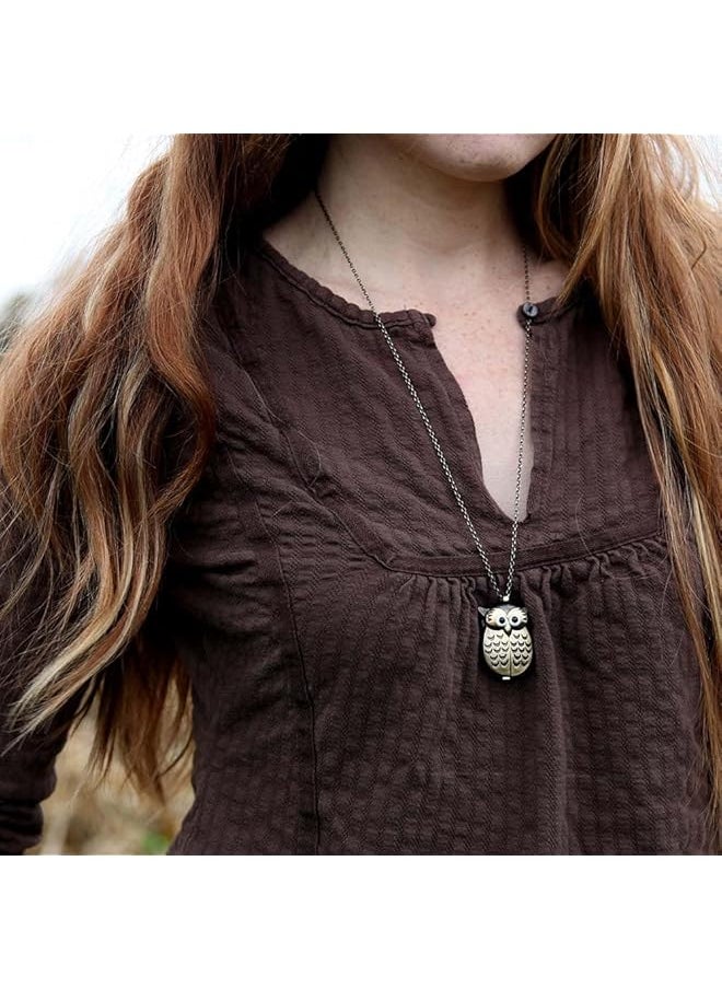 X spring - Pocket Watch Pocket Watch With Chain Novelty Owl Locket Pendant Watch Vintage Pocket Watch Roman Numerals Scale Quartz Pocket Watches For Women Men Boys Girls Graduation Birthday Gifts - Image 1