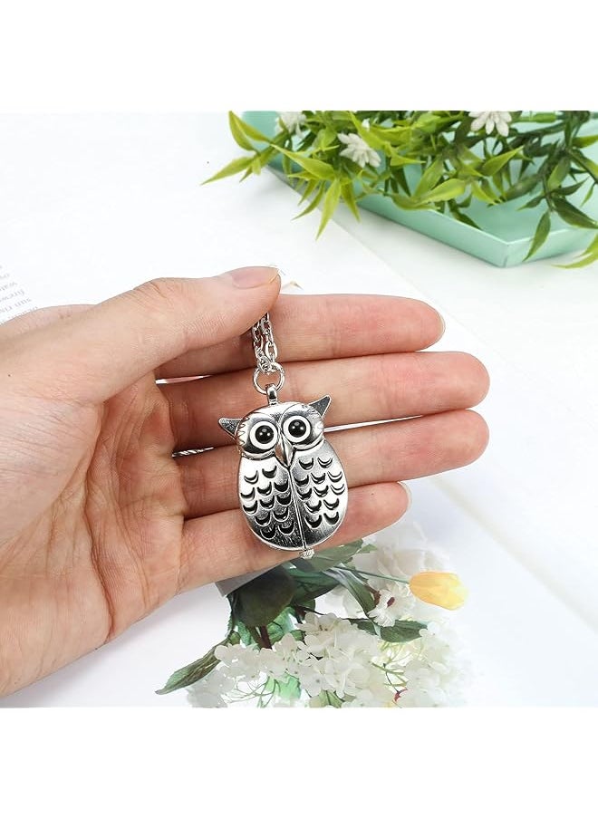X spring - Pocket Watch Pocket Watch With Chain Novelty Owl Locket Pendant Watch Vintage Pocket Watch Roman Numerals Scale Quartz Pocket Watches For Women Men Boys Girls Graduation Birthday Gifts - Image 1