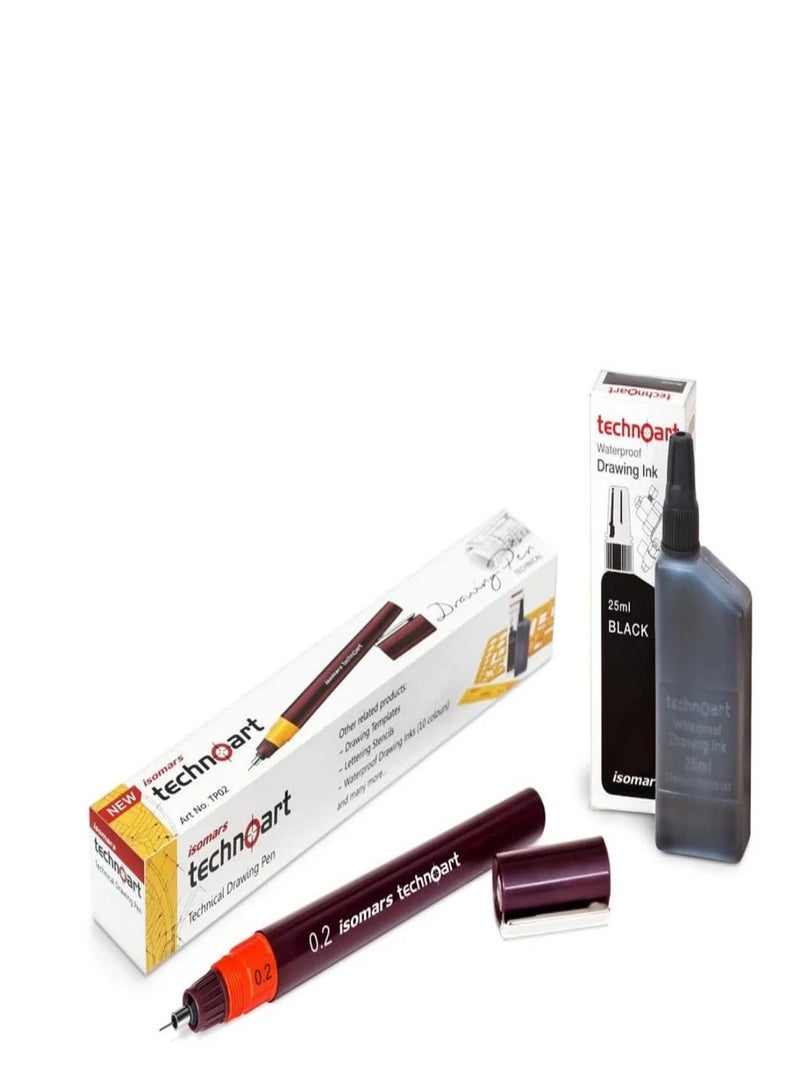 Isomars Technoart Technical Drawing Pen 0.2mm