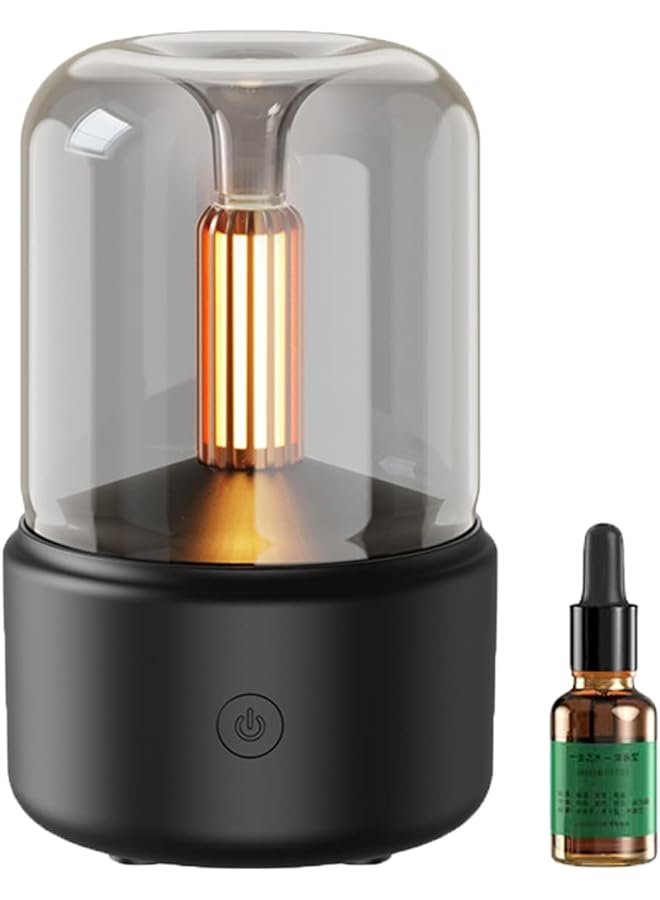 Zaboon Essential Oil Diffuser with Light,Humidifiers for Bedroom,Portable Small Aromatherapy Diffuser with 10ml Essential Oil,USB Powered Black - Image 1