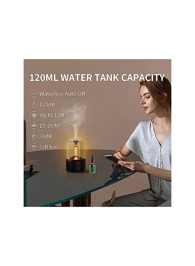 Zaboon Essential Oil Diffuser with Light,Humidifiers for Bedroom,Portable Small Aromatherapy Diffuser with 10ml Essential Oil,USB Powered Black - Image 2