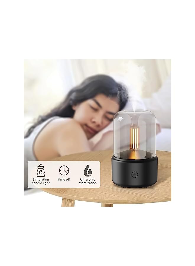 Zaboon Essential Oil Diffuser with Light,Humidifiers for Bedroom,Portable Small Aromatherapy Diffuser with 10ml Essential Oil,USB Powered Black - Image 3