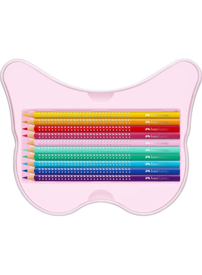 FABER-CASTELL Gift Set - Sparkle Colouring Pencils in Butterfly Shape Tin - 20 x Pencils inc Stickers - Image 4