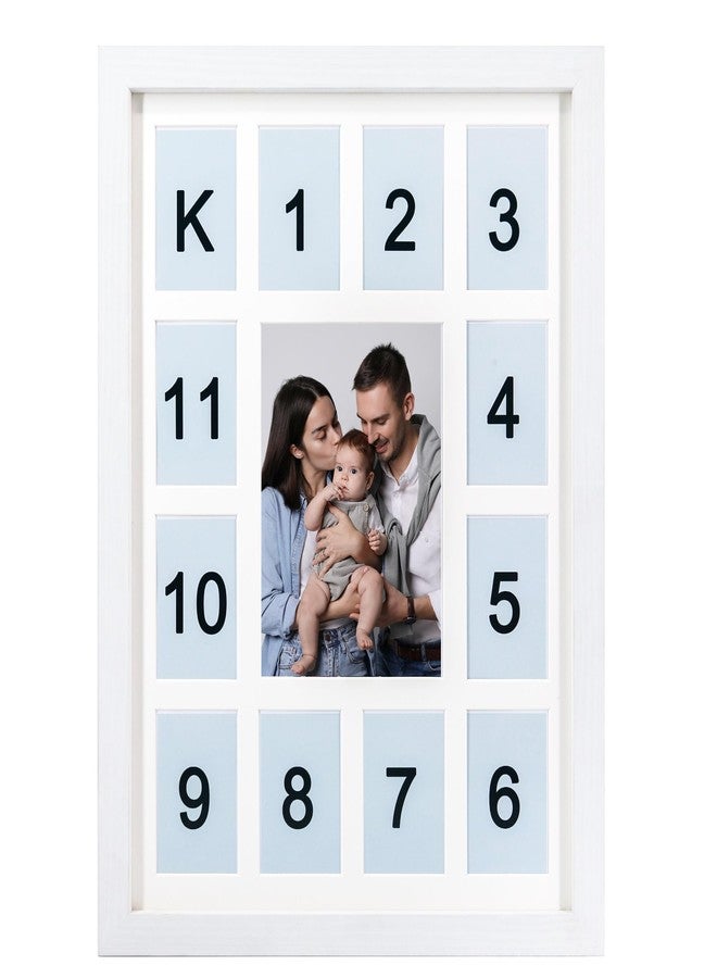 Hodeframe 12 month photo frame,School Year Picture Frame,K-12 Collage Photo Frame for Baby First Year Keepsake, 12x16 Multi Picture Frame-13 Opening,Great for Children's Photos, Portrait - Image 2
