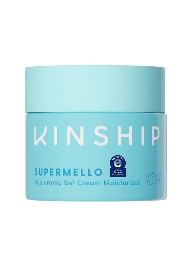 Kinship Supermello Hyaluronic Gel Cream Moisturizer - Hyaluronic Acid Face Lotion - Lightweight + Hydrating - Plump, Smooth + Soothe - Nourish Dry Skin - Rich Daily Use Clean Skin Care (3.3 Oz) 