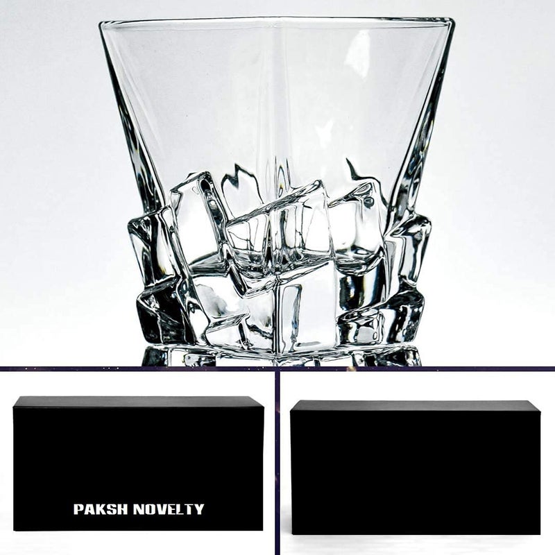 MZP Italian Premium Glass Luxury Iceberg Design Set of 12 Whiskey Scotch Bourbon Old Fashioned Cocktail Glasses Whisky Gift for Men Bar Glass 300 ml 12 - Image 3