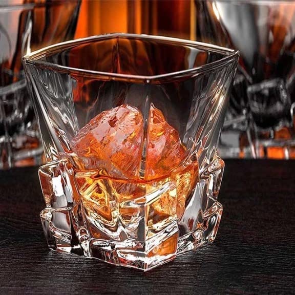 MZP Italian Premium Glass Luxury Iceberg Design Set of 12 Whiskey Scotch Bourbon Old Fashioned Cocktail Glasses Whisky Gift for Men Bar Glass 300 ml 12 - Image 5