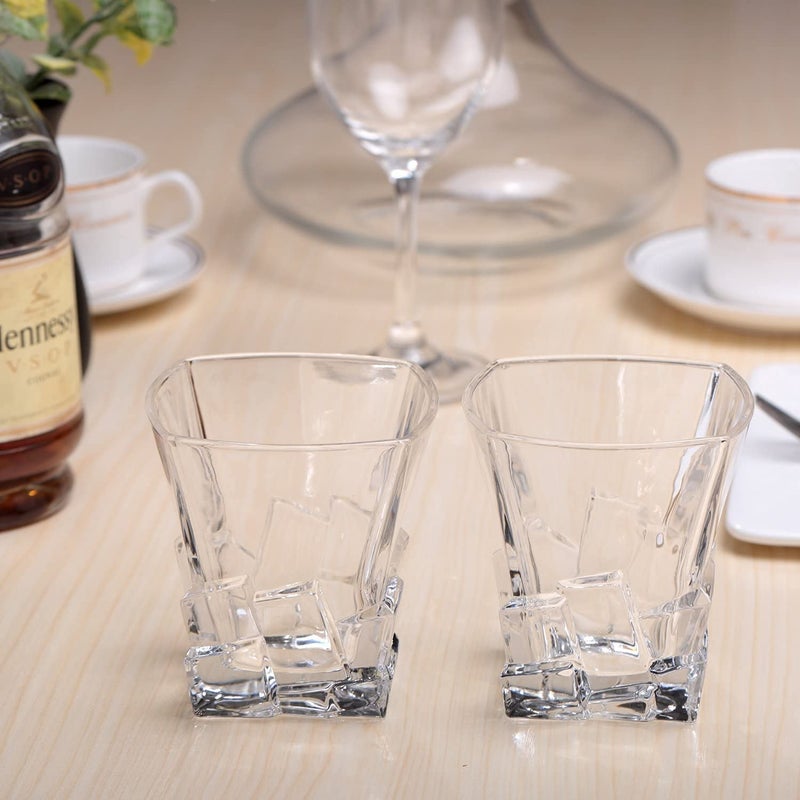 MZP Italian Premium Glass Luxury Iceberg Design Set of 12 Whiskey Scotch Bourbon Old Fashioned Cocktail Glasses Whisky Gift for Men Bar Glass 300 ml 12 - Image 1