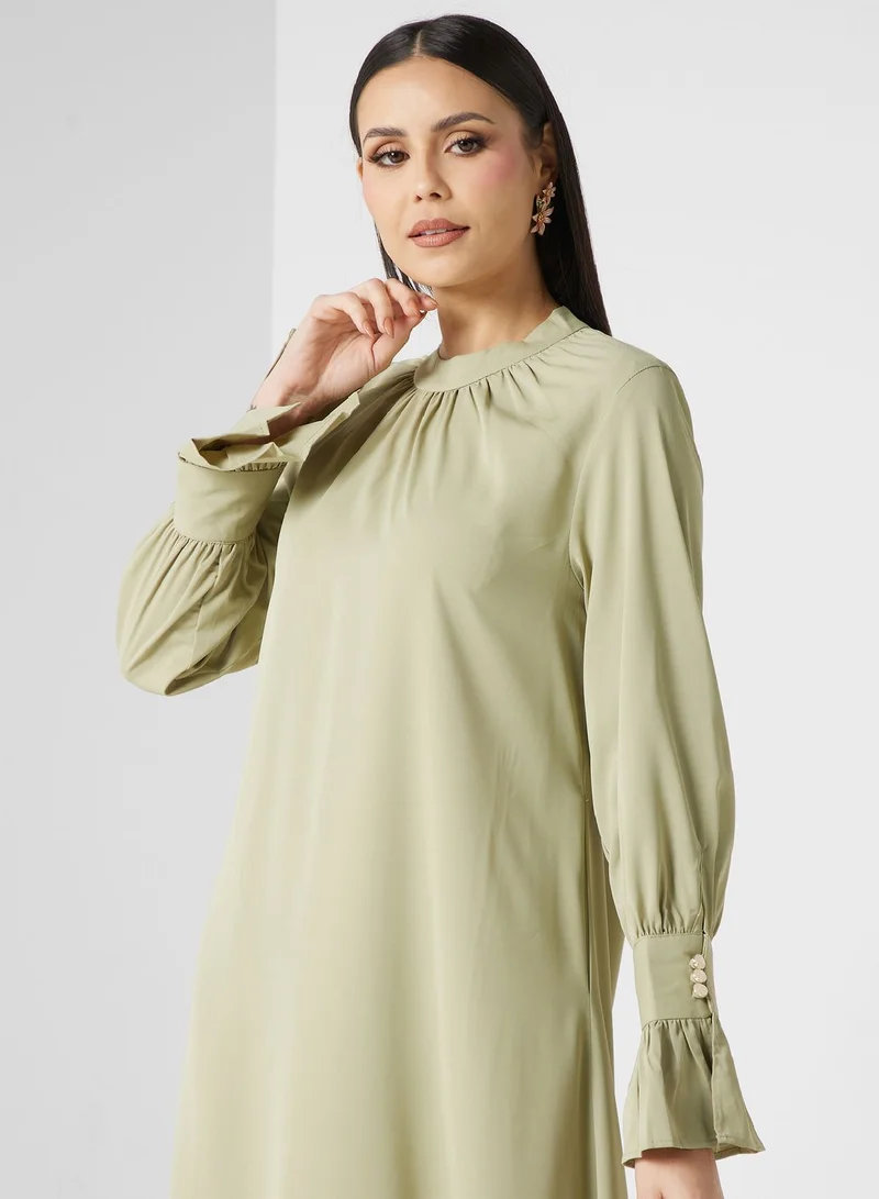 Khizana Elegant Long Sleeve Dress