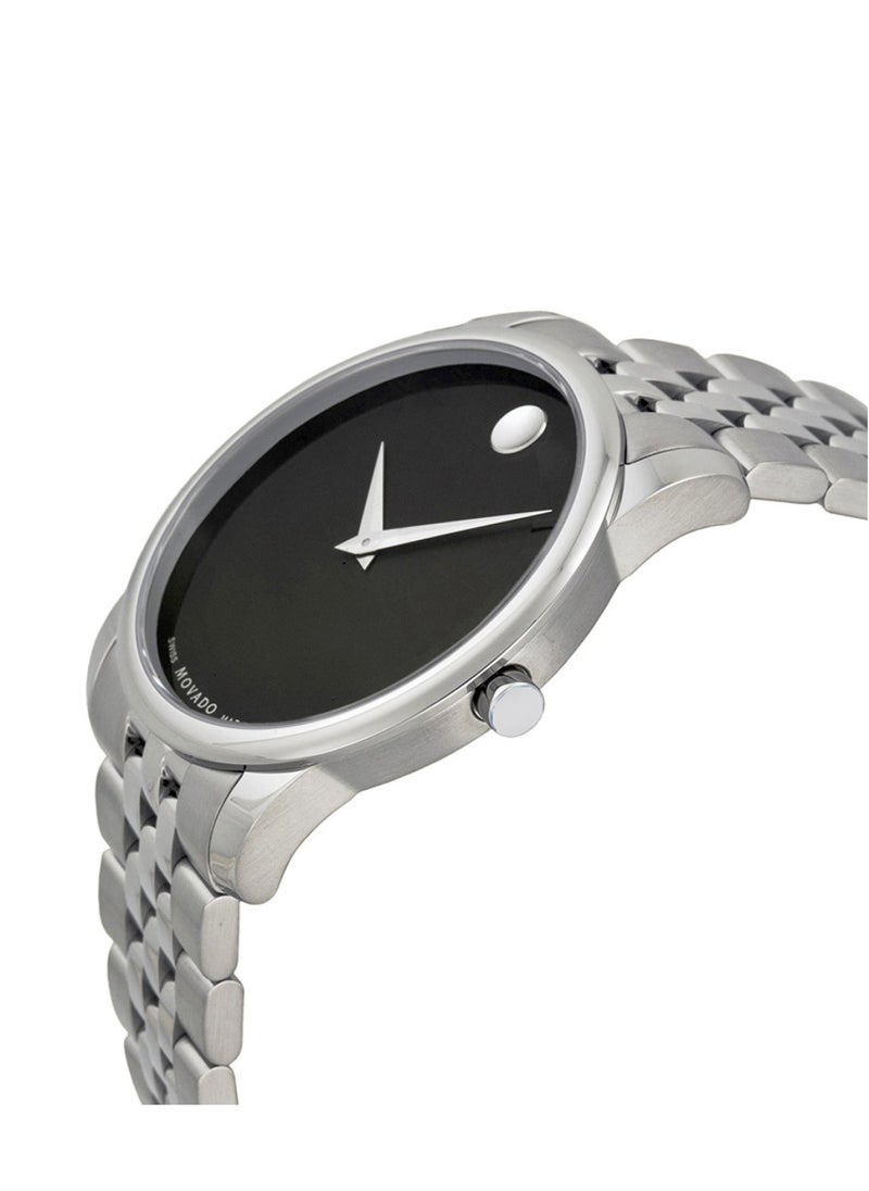 MOVADO BOLD - Movado Museum Classic Black Dial Silver Steel Strap Watch For Men - 606504 - Image 1